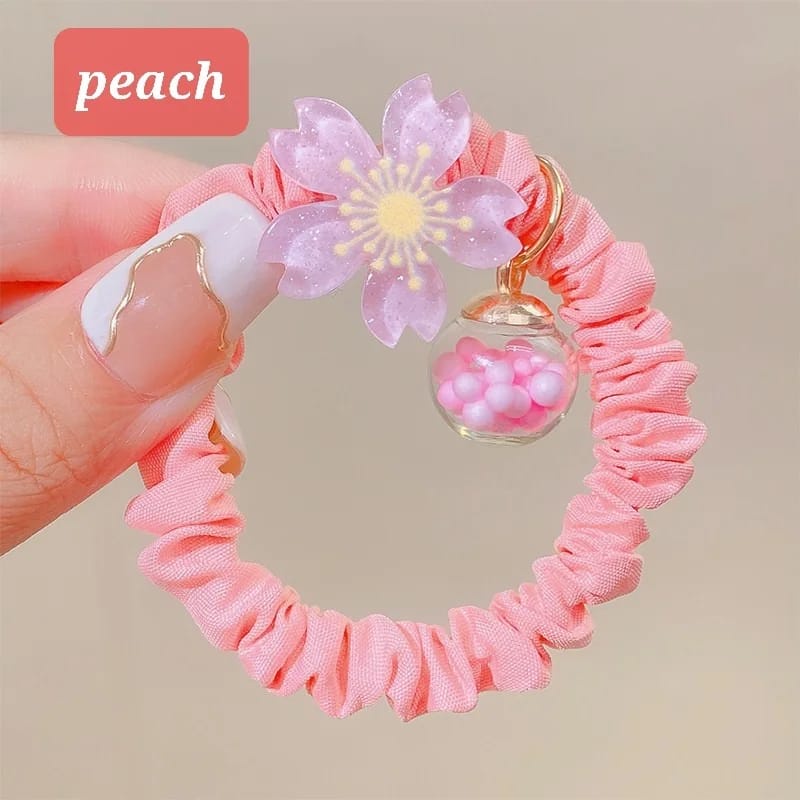 BAJUKIDDIE SCRUNCHIE FLOWER KARET RAMBUT ALA JEPANG KOREA AKSESORIS FASHION CEPOL PONYTAIL LUCU