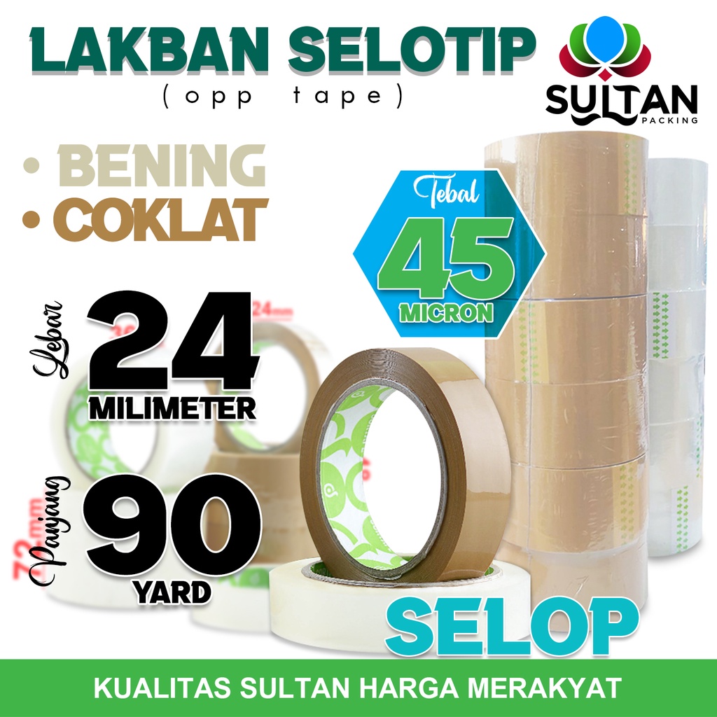 

Murah Lakban Isolasi Selotip 24Mm X 90Yard Plakban Opp Tape Cortape Termurah Varian / Selop