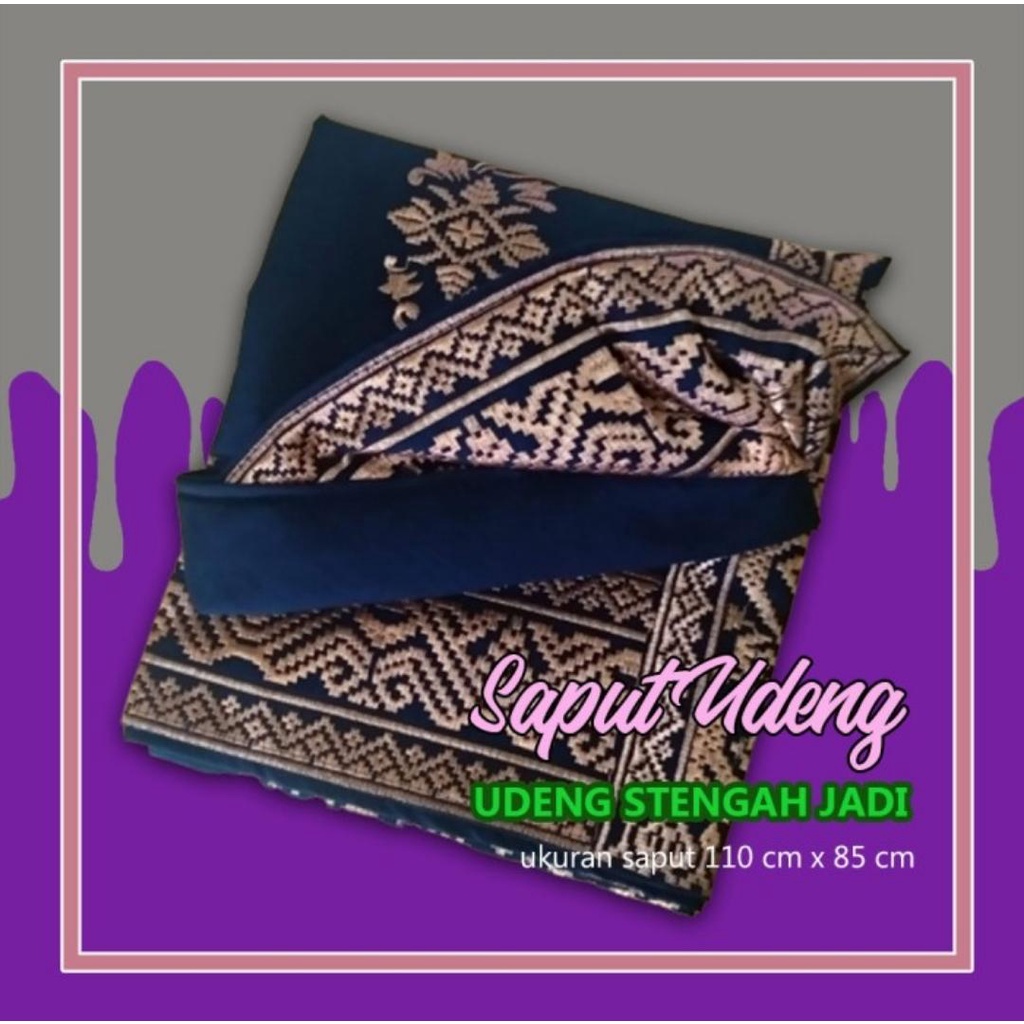 Kain Kamen Rok Pakaian Lilit Songket Saput Udeng Bordir Adat Bali Bawahan Kebaya Wanita Pria Murah-Saput Udeng