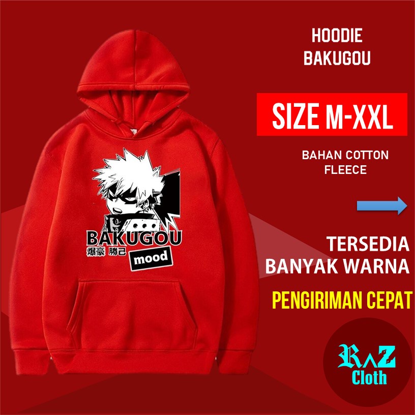 Hodie Anime Bakugo Bakugou Bakugan Sweater Pria Jaket Hoodie Cowok