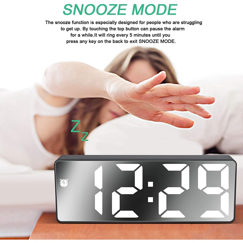 Jam Meja Digital Led Weker Table Tidur Digital Alarm Clock GH-0712L 3D Modern Snooze Mode Kecerahan