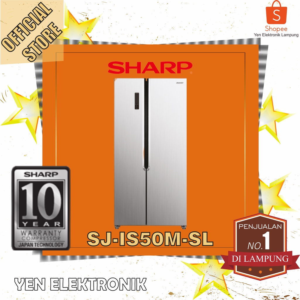 Kulkas Sharp SJ IS50MSL Kulkas 2 Pintu Side By Side Garansi Resmi Sharp 10 Tahun