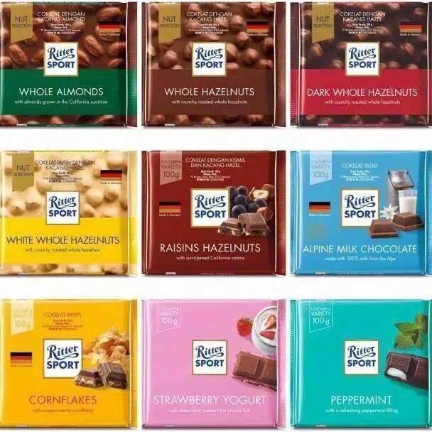 

Ritter Sport Chocolate 100Gr All Varian