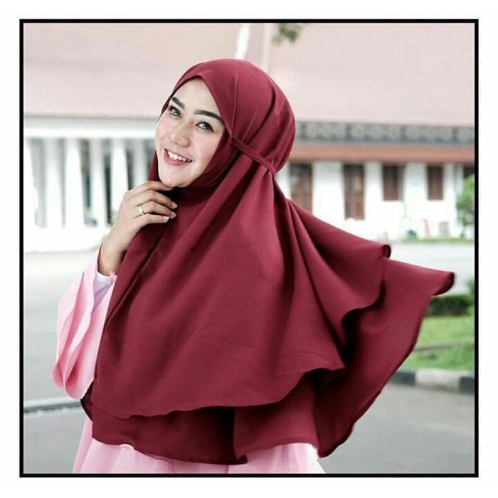  JILBAB  BERGO  MARYAM  2 LAYER HIJAB BERGO  MARYAM  Shopee 