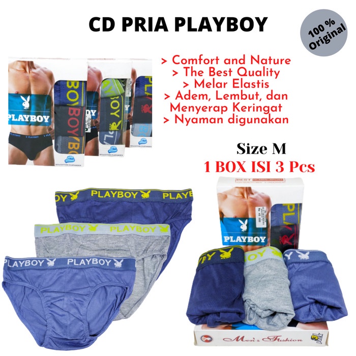 CELANA DALAM SEGITIGA PRIA PLAYBOY  3pcs dan satuan