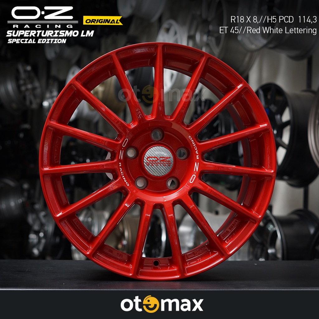Velg Mobil OZ Original Superturismo LM Ring 18 Red White Lettering