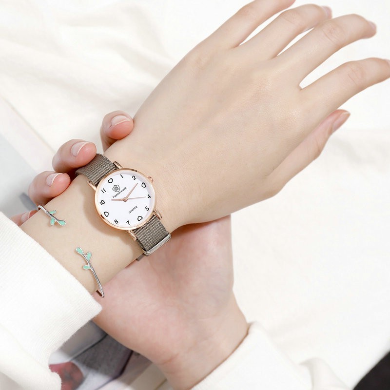 ELBER J173 Jam Tangan Kanvas Wanita Jam Analog Cewek Elegan Wrist Watch-6