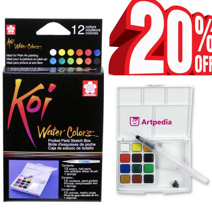 

HOT SALE SAKURA Koi Watercolor 12 Colors set / cat air merk sakura koi 12 set