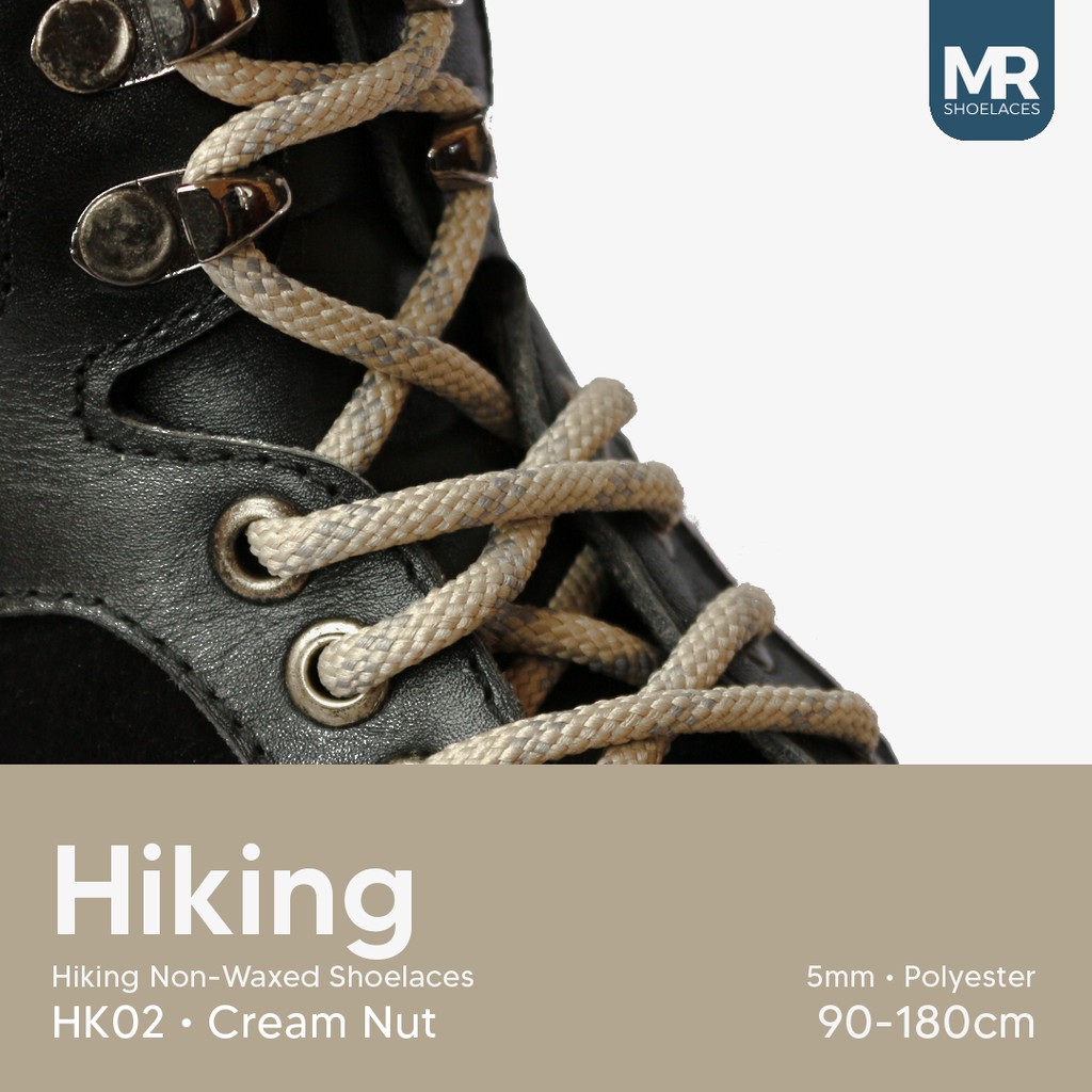 MR Shoelaces HK02 Cream Nut (Krem) Tali Sepatu Hiking Motif 4-5mm 90cm 100cm 120cm 150cm 180cm