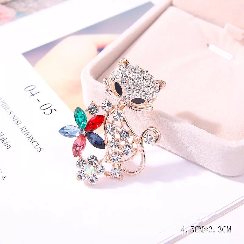 Versi Korea high-end indah kristal bros Temperamen opal bunga angsa Merah cherry bros fashion semua pertandingan aksesoris-14#