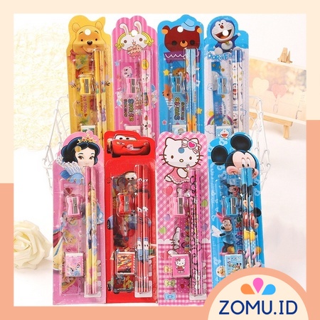 

ZOMU.ID Set Alat Tulis Sekolah 5 in 1 Anak 5in1 Karakter Lucu Stationery Mini