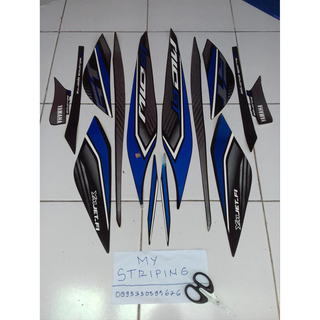 Stiker Mio GT 2013 biru hitam
