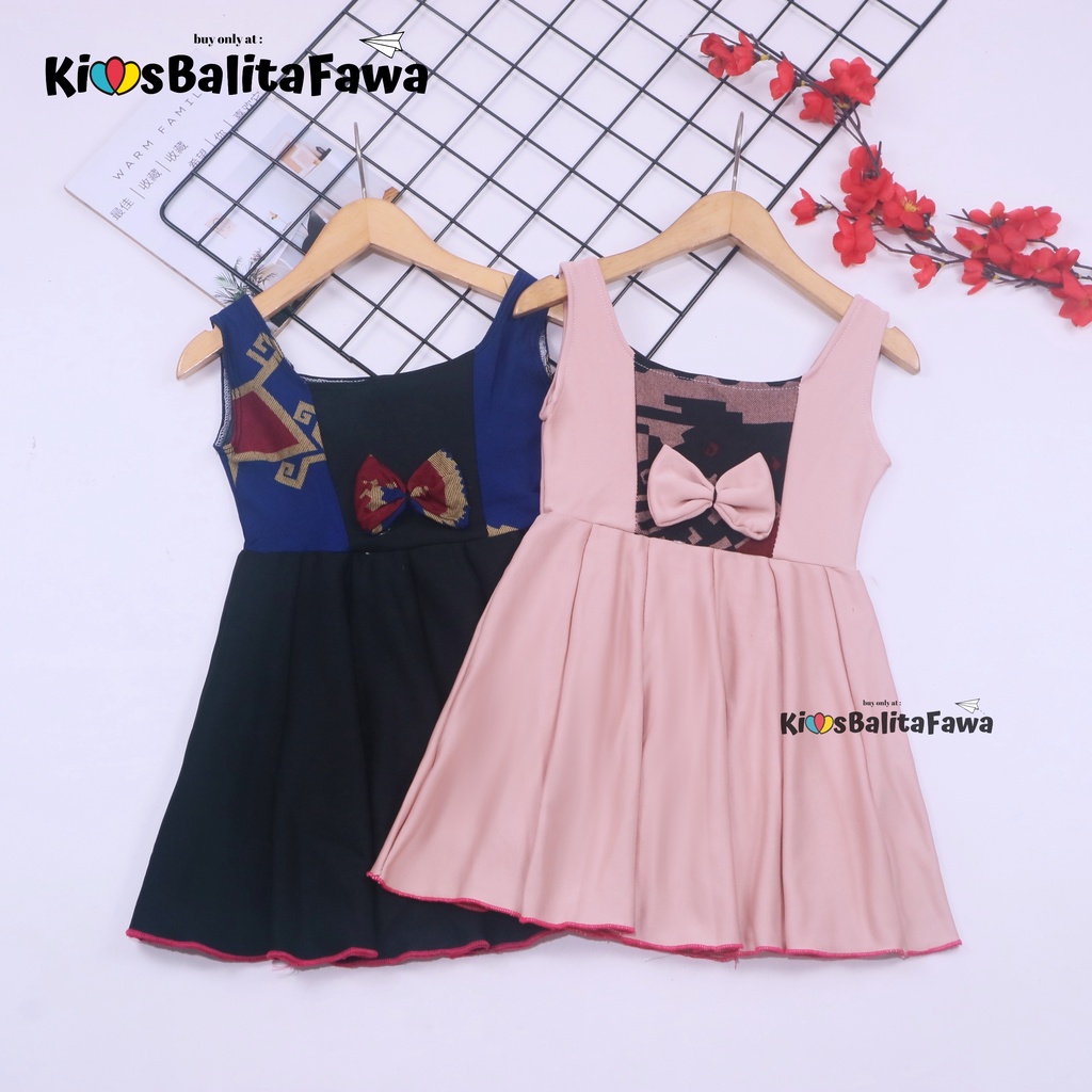 (BATIK) Dress Clairine uk 1-2 Tahun / Baju Yukensi Adem Fashion Pesta Dres Anak Perempuan