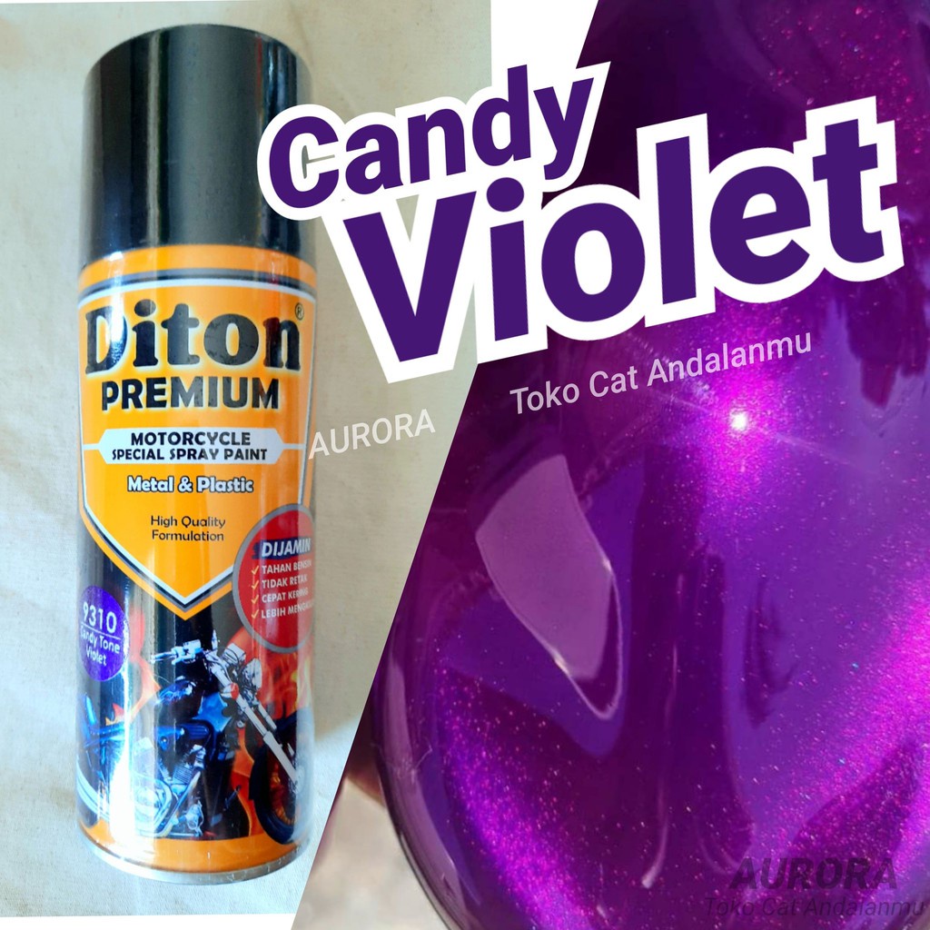 Pilox Diton Premium Candy Tone Violet Ungu Purple 9310 Cat Mobil Motor Tahan Bensin Paint Pilok