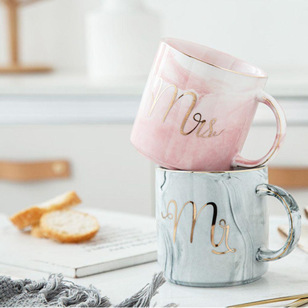 [Elegan] Mug Kemasan Baik 400ml Urat Marmer Untuk Susu, Kopi,Oatmeal Nordic INS Engagement Gift