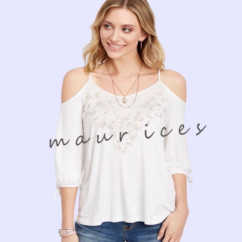 lovemecorner MAURICES CUTT OFF SHOULDER WHITE BLOUSE WANITA BAJU WANITA PUTIH CASUAL OFF SHOULDER WA
