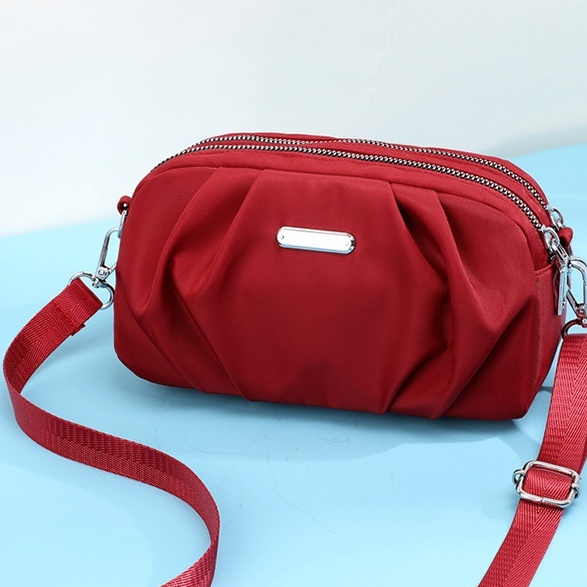 TAS SELEMPANG WANITA ANTI AIR MERAH PREMIUMMASONA TA654R1  SLING KOREA BAG PESTA KECIL FASHION CEWEK MURAH REMAJA KEKINIAN BATAM BRANDED IMPORT