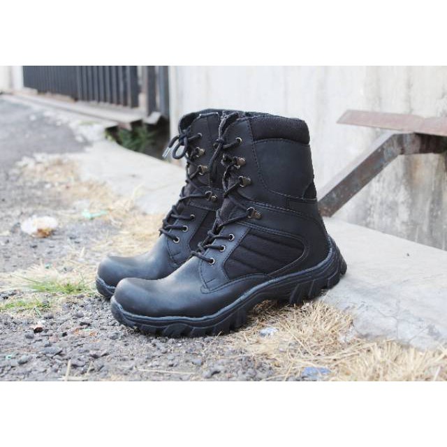 [PROMO 7.7] SEPATU BOOTS PRIA 6 INC BLACK PENDEK SAFETY SHOES KERJA UJUNG BESI TACTICAL 39 - 44