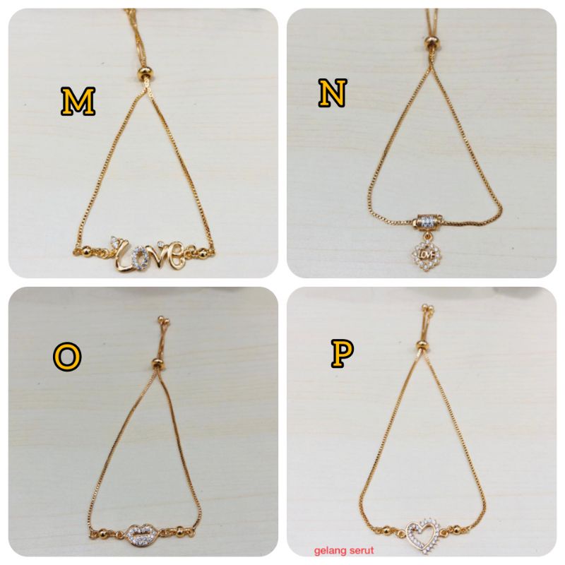 KAMK12 Gelang tangan serut xuping lapis emas dgn mata zircon