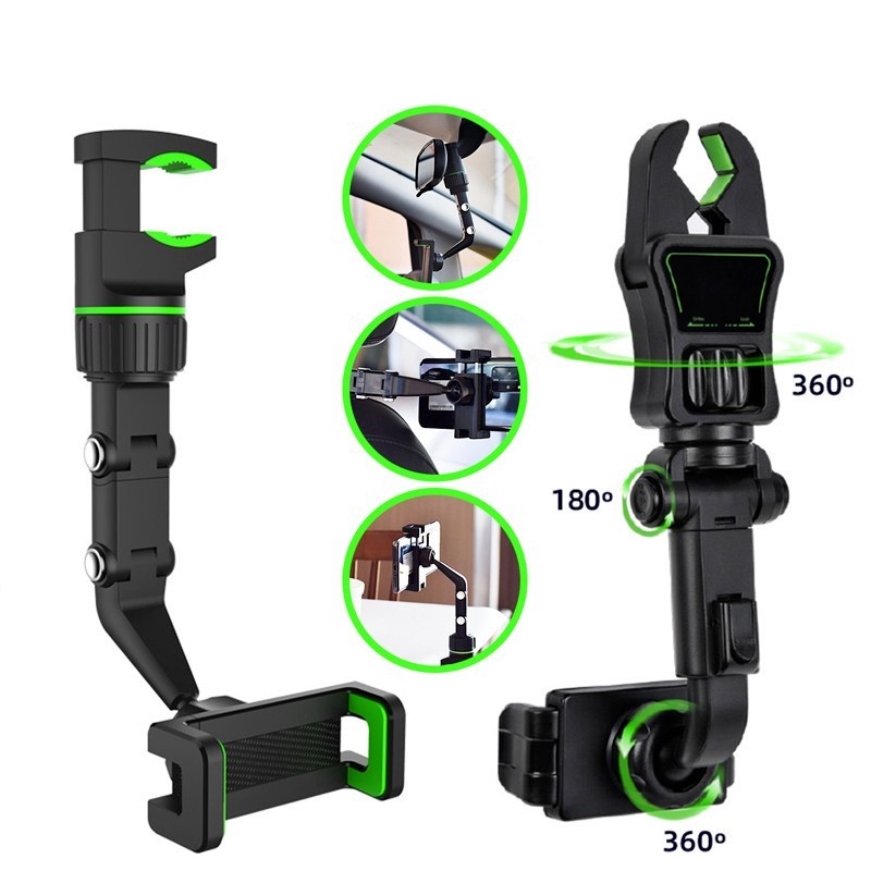 Bracket Dudukan Handphone Iphone Android Universal Rotasi 360 ° Adjustable Untuk Kaca Spion Mobil