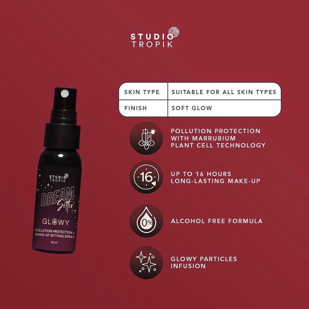 Studio Tropik DreamSetter Glowy Pollution Protection Make-up Setting Spray