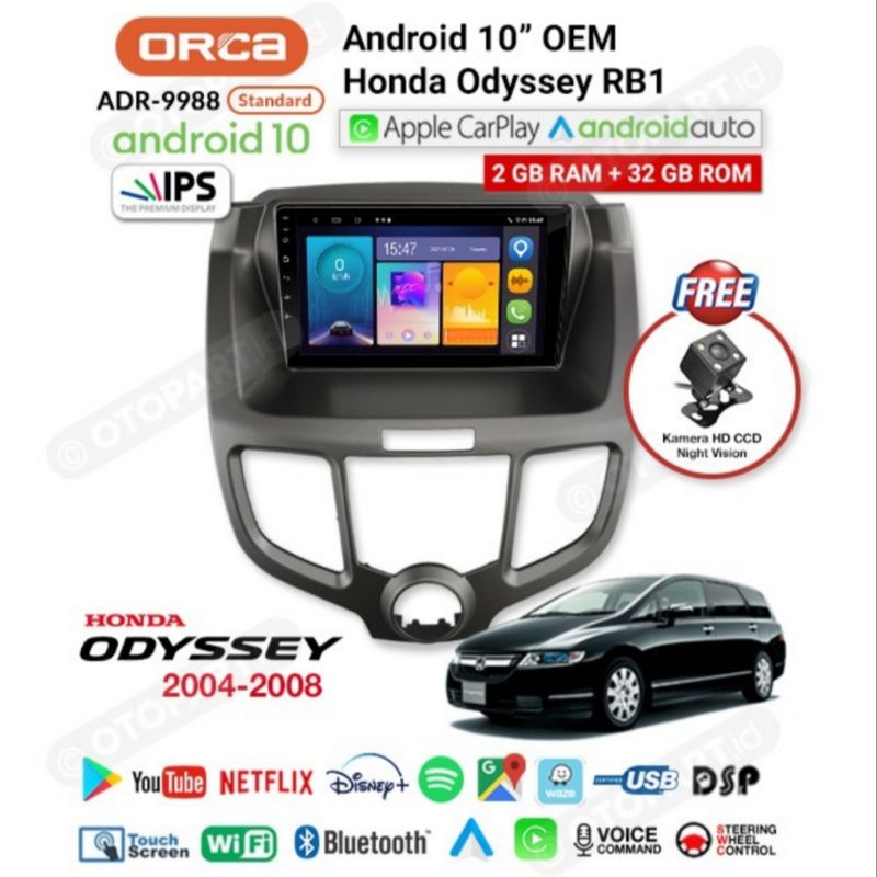 Head Unit ANDROID HONDA ODYSSEY VOICE COMAND ANDROID AUTO APPLE CARPLAY ORCA ADR 9988 NEW STANDART SERIES