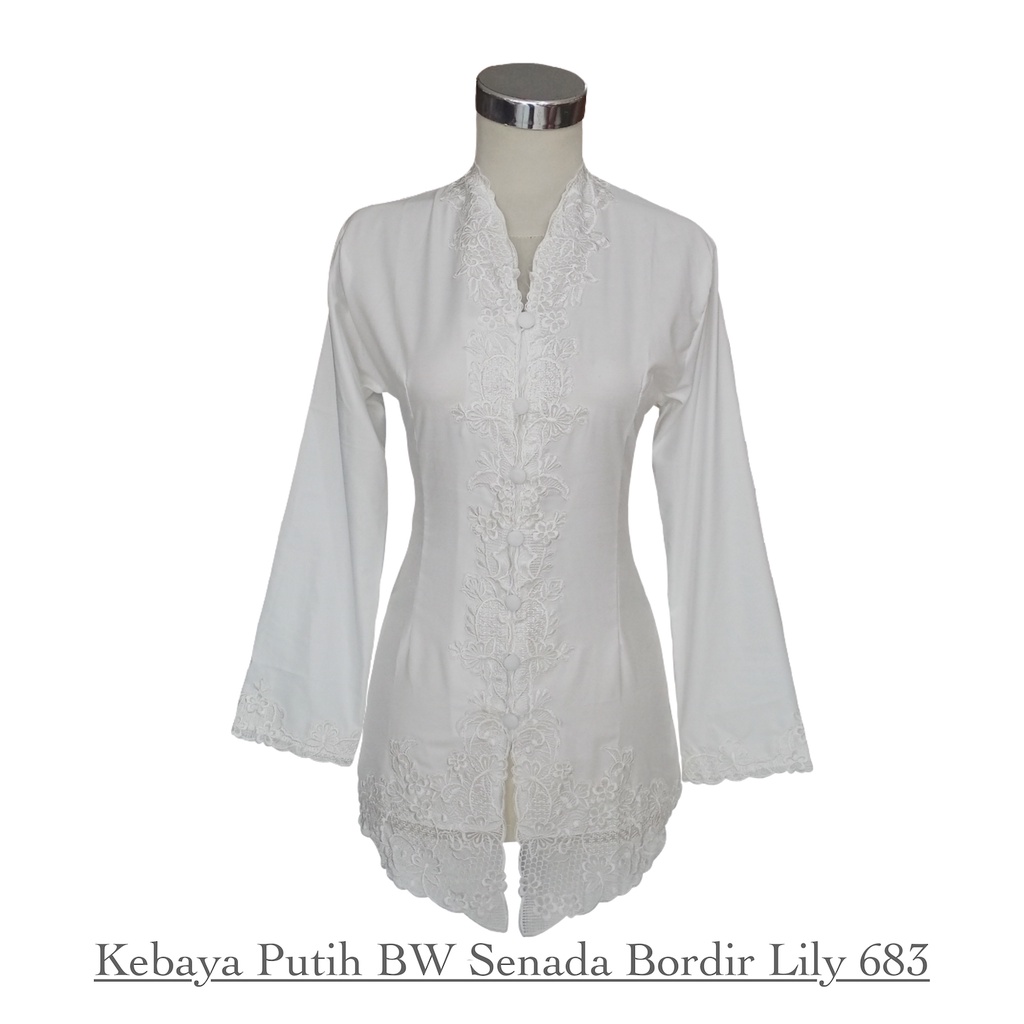 Kebaya Putih BW Senada Bordir Lily I 683