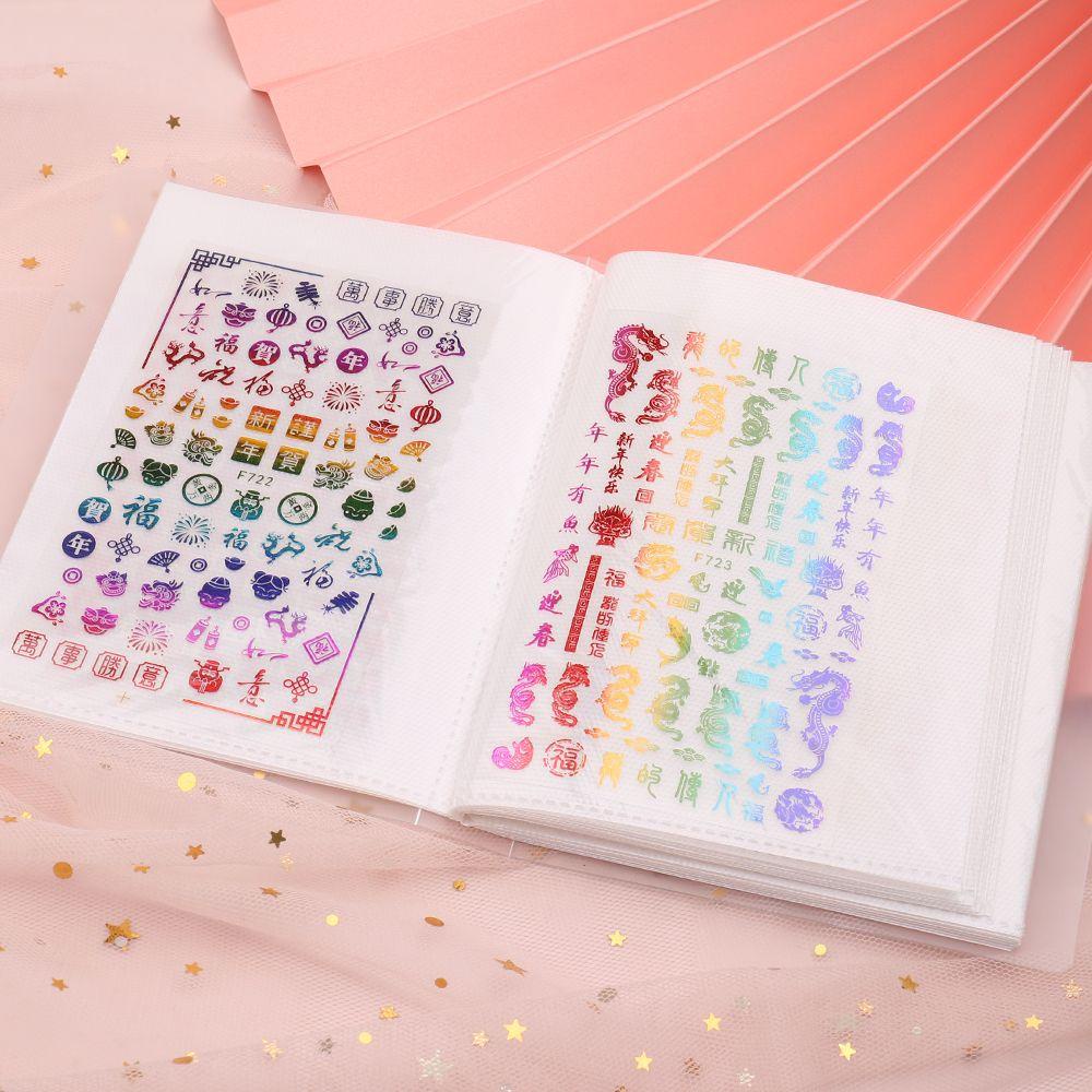 R-flower 40slot Stiker Kuku Buku Album Manicure Notebook Holder Ukuran Besar