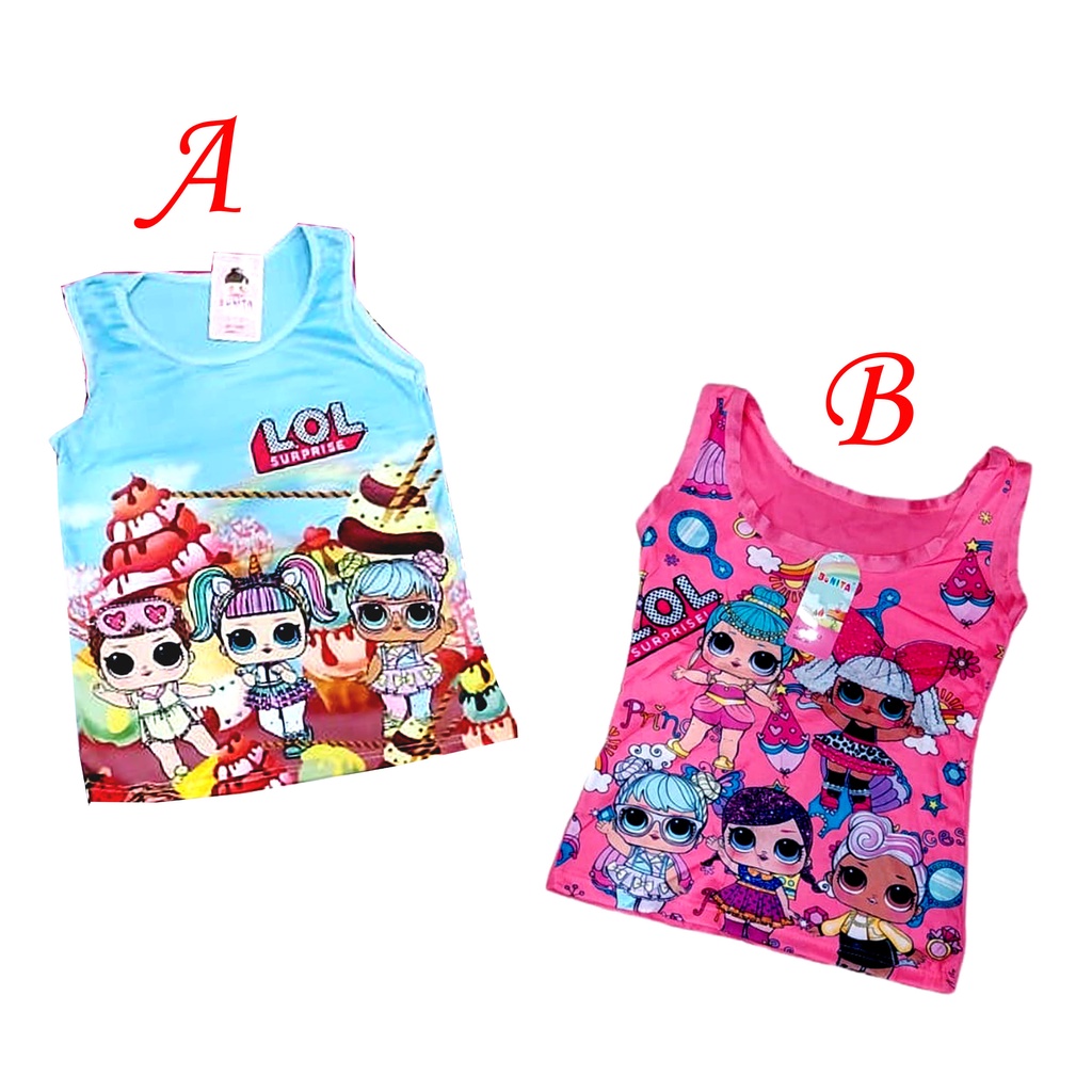 Tanktop singlet anak motif LL size M,L,XL