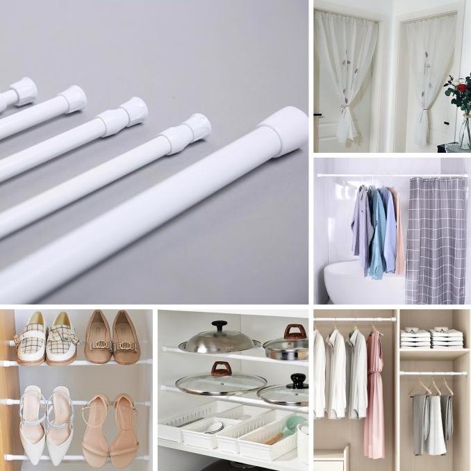 Tiang Panjang Pendek Serbaguna Tirai Korden Lemari Dapur dll 103-190cm