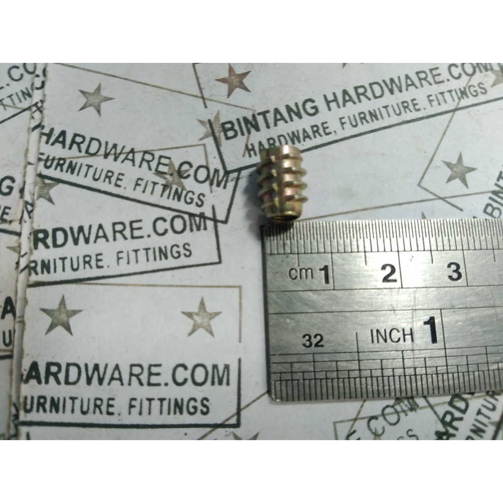 Isi 10 pcs Mur Nanas Mur Tanam Kayu Diameter Dalam 4mm Mur Ulir Untuk Baut Furniture