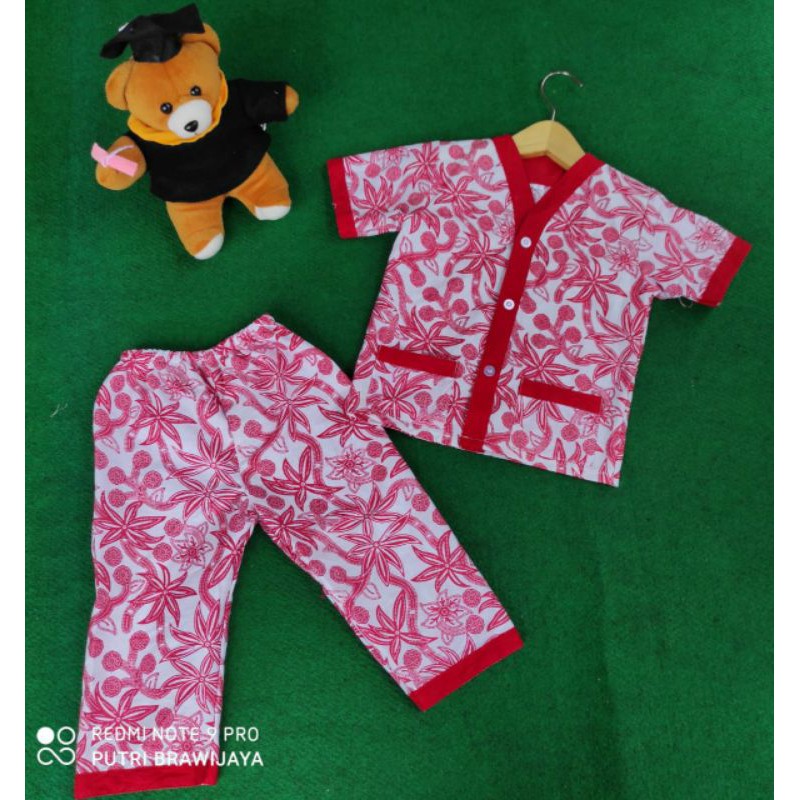 Setelan anak laki-laki perempuan piyama batik katun adem termurah usia 1-5 tahun