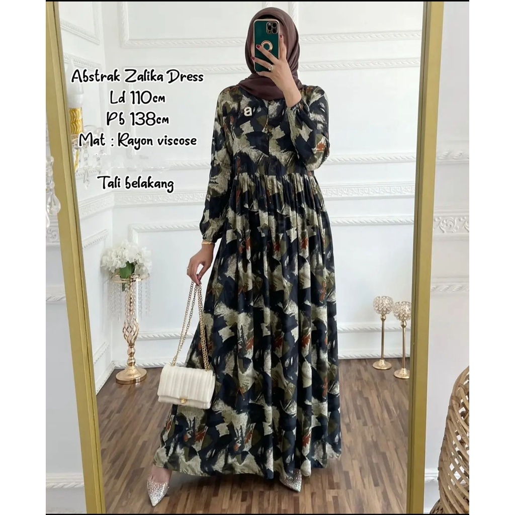 ZAYN ZULKAV CALISTA DRESS GAMIS EKSKLUSIF PREMIUM RAYON ORIGINAL100%