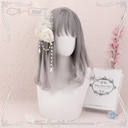 LOL-139 wig rambut palsu daily lolita korea jepang gray abu grey