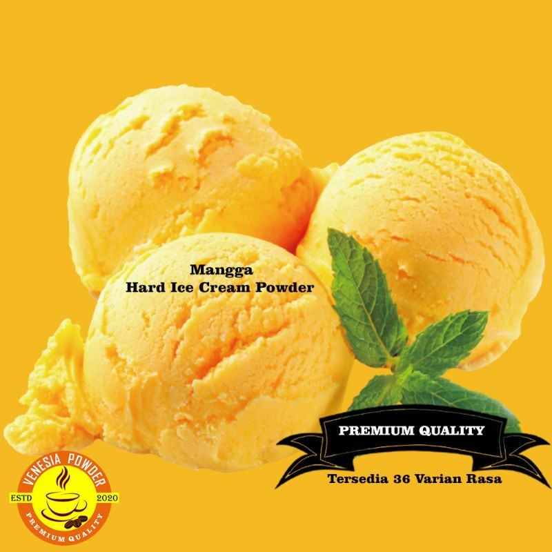 HARD ICE CREAM RASA MANGGA TERLARIS - BUBUK ES KRIM RASA MANGGA - BUBUK ES KRIM