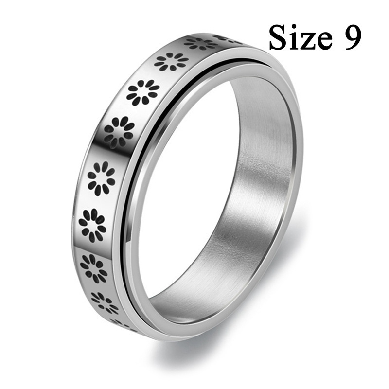 Fancyqube Cincin Spinner Bentuk Bulan Bintang Bahan Stainless Steel Ukuran 6-11 Untuk Pria Dan Wanita