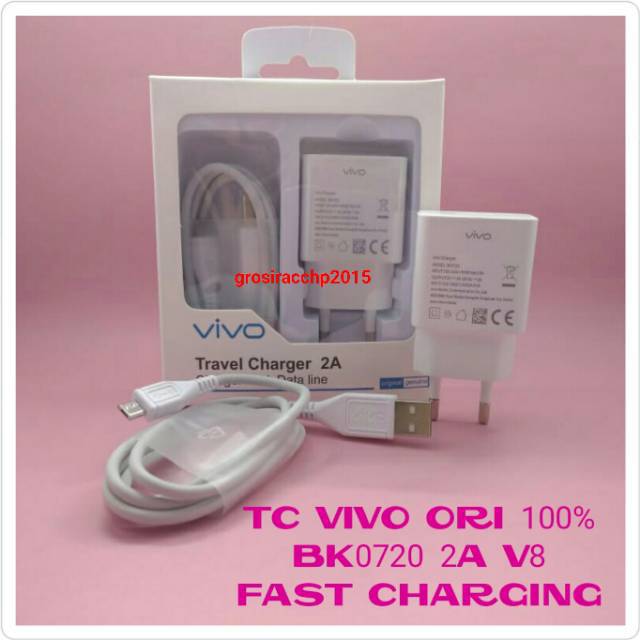 CHARGER VIVO BK0720 2A MICRO USB SUPPORT FAST CHARGING ORI 100%