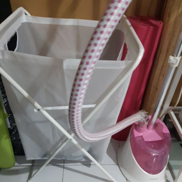 Laundry Bag With Stand, Putih, Keranjang Cucian, Tempat Baju Kotor 70 L
