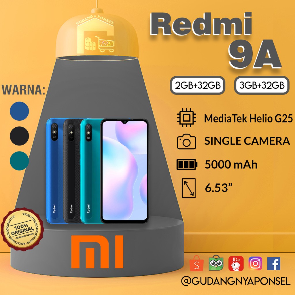 [100% RESMI] REDMI 9A — 2GB/32GB & 3GB/32GB (XIAOMI)