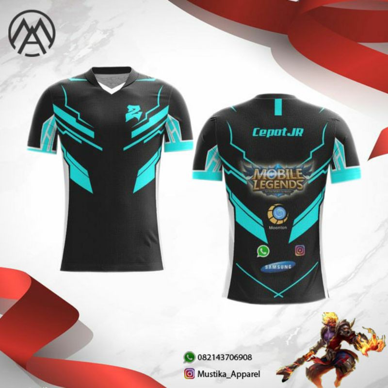 BAJU JERSEY ML TERBARU 2021,JERSEY CUSTOM GAMING FF, GOWES, PUBG,EVOS, AURA, FUTSAL,