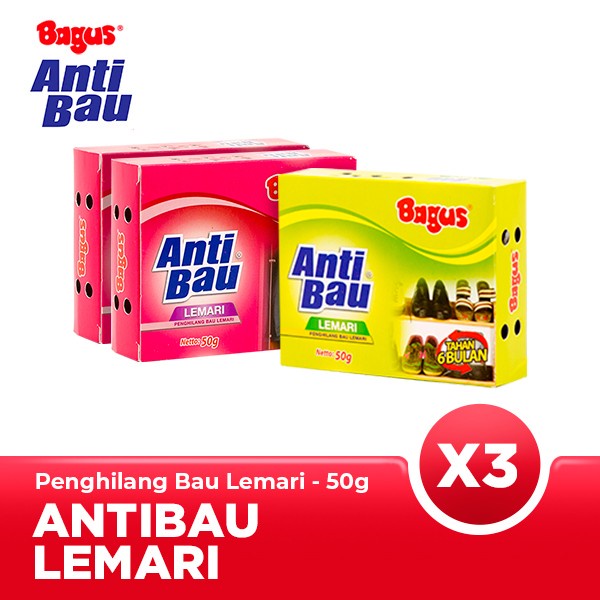 Triple Bundle Bagus Anti Bau Lemari 50g / 50 g