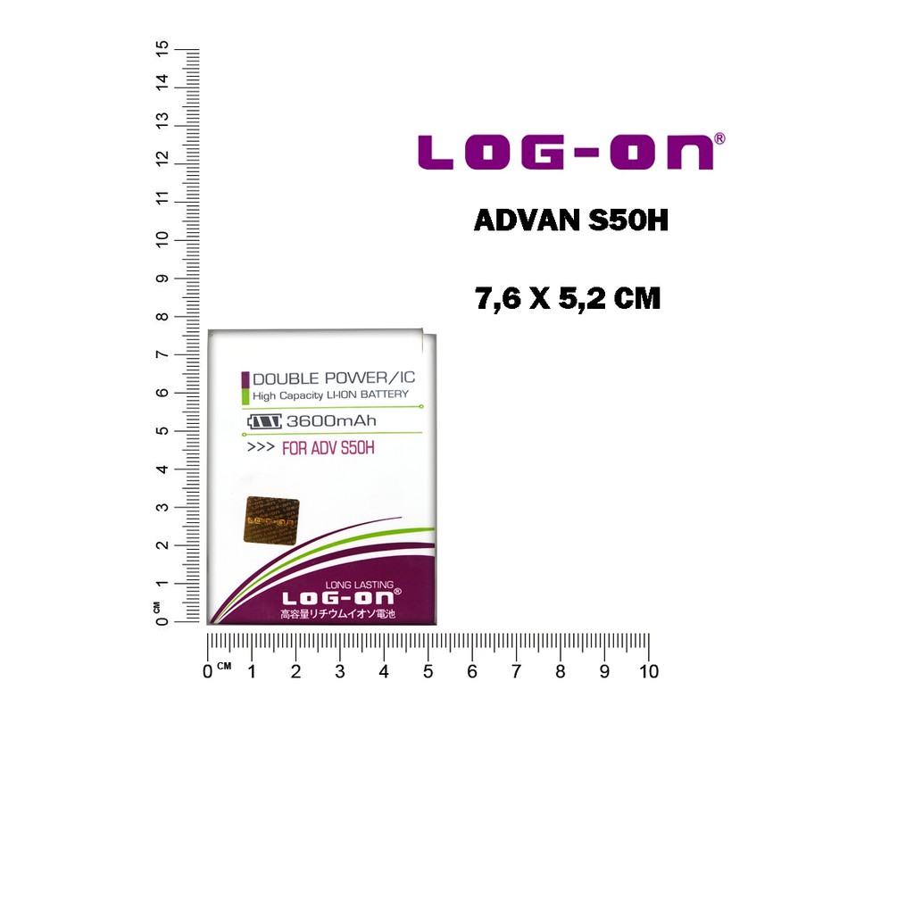 LOG ON BATERAI ADVAN S50H BATRE DOUBLE POWER DOUBLE IC BATTERY