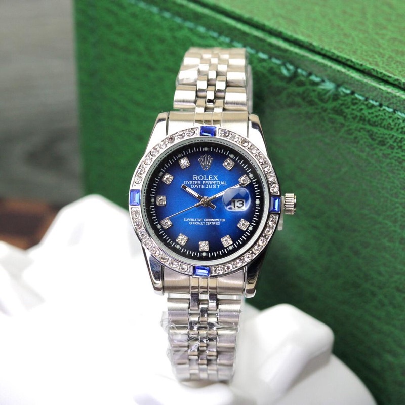 Jam Tangan Wanita Rolex P516 Rantai Combi Diamond Warna Tanggal Aktif Fullset Sesuai Gambar Free Box Rolex Buku Manual &amp; Baterai