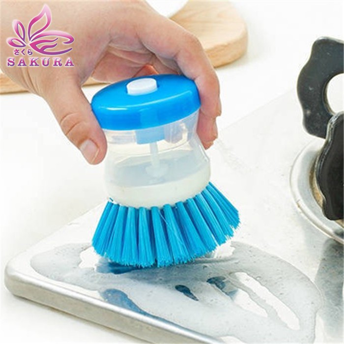 Creative Dish Oil Brush Washing Up Liquid Soap Dispenser Kitchen Utensil Clean Brush-sosoyo