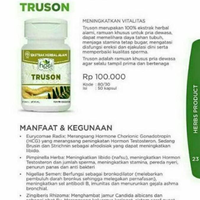 TRUSON HERBAL HNI HPAI UNTUK PRIA DEWASA