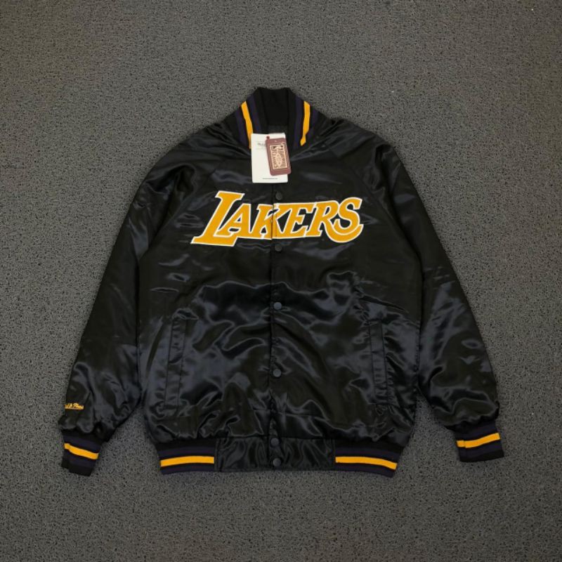 JAKET BOMBER LAKERS HIGH QUALITY CASUAL HYPE FASHION PRIA