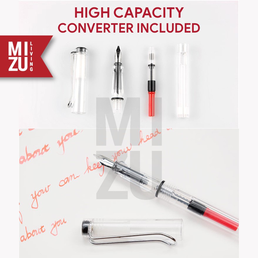 MIZU ITALICO Calligraphy Parallel Fountain Pen Italic Stainless Steel Nib