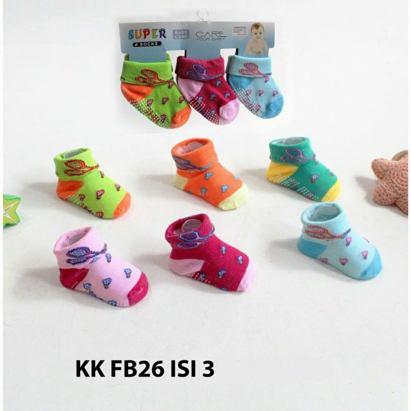 Kaos Kaki Bayi 3in1 SNI | Supersock 3D Isi 2 &amp; Isi 3 Pasang Kaos Kaki Bayi Polos Lipat