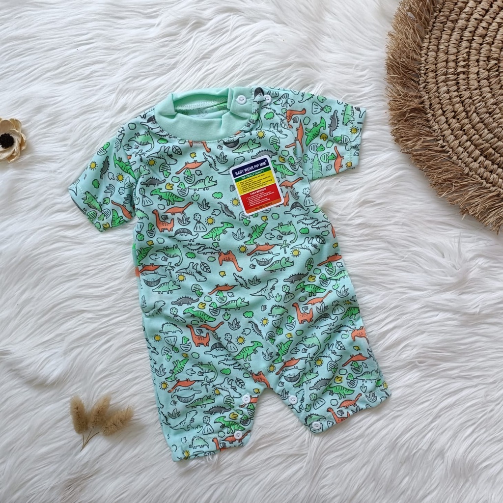 Romper bayi motif dino 0-6 bulan