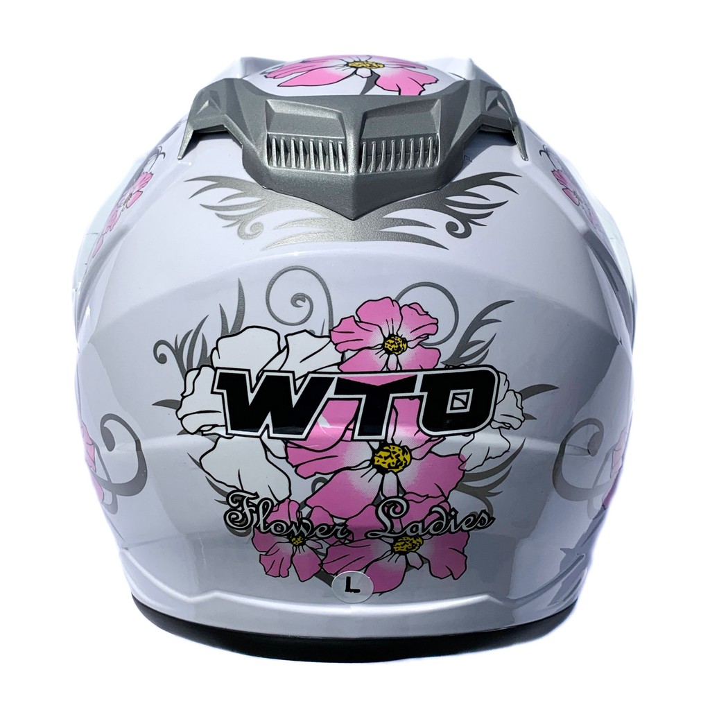 [Helm Dewasa] WTO Helmet Vision - Flower Ladies - White